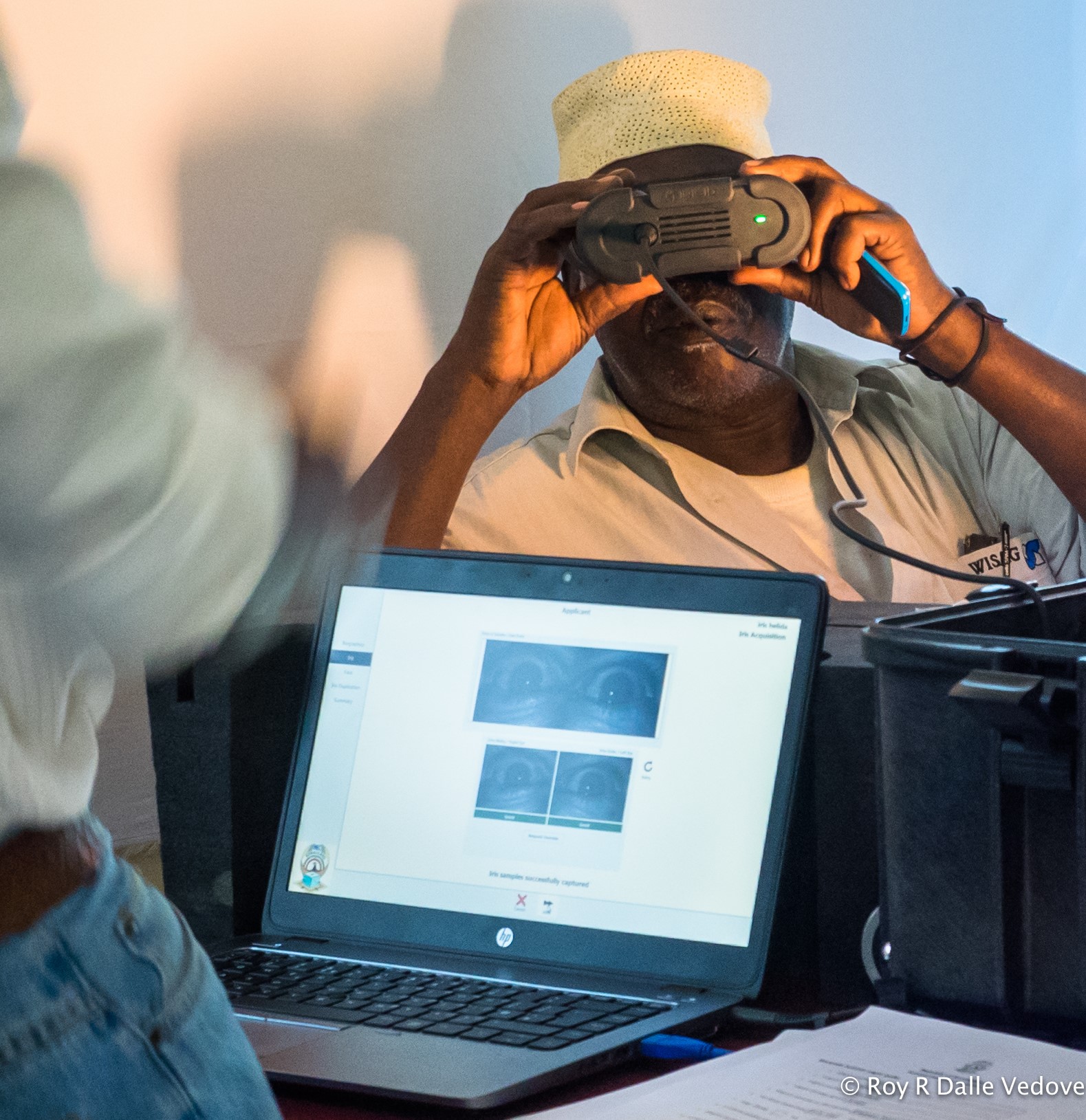 Capturing iris image for nation identity