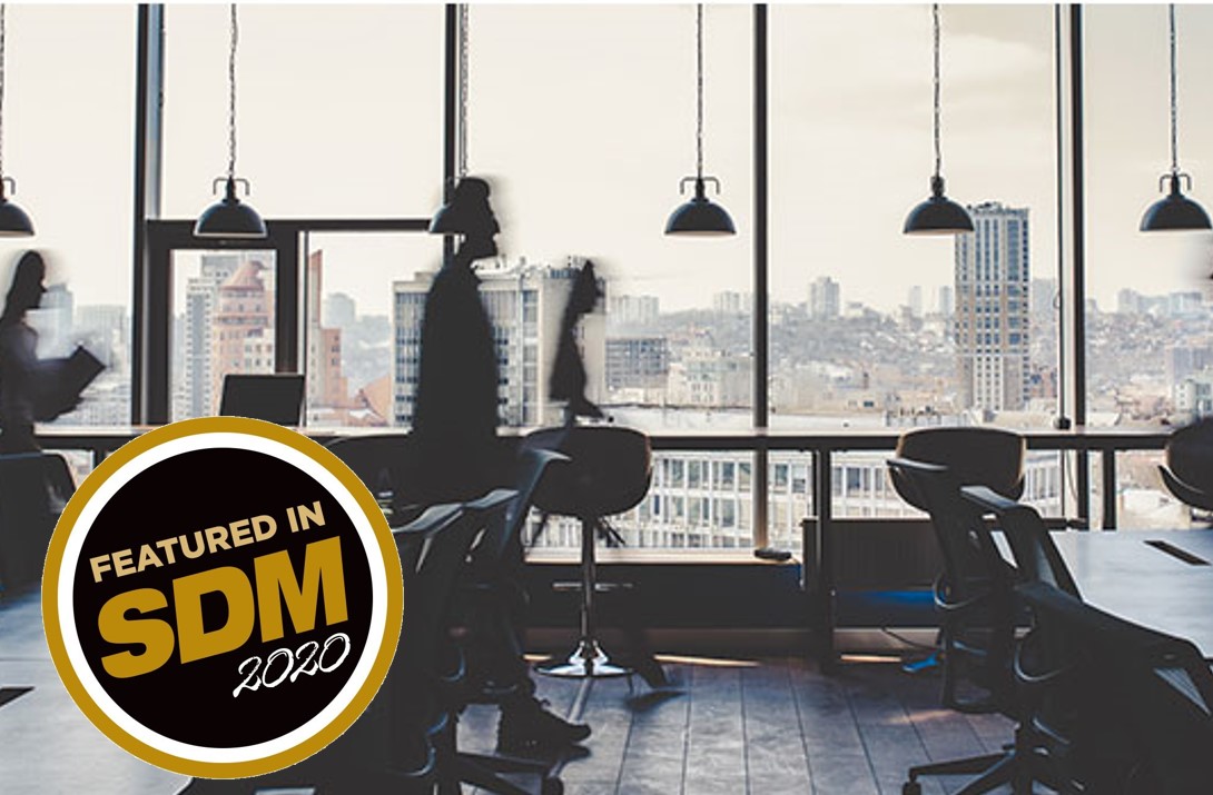 SDM magazine photo and badge